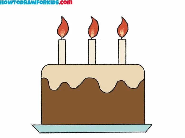How to Draw a Birthday Cake Easy Drawing Tutorial For Kids