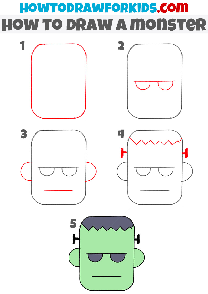 How to Draw a Monster for Kindergarten Easy Drawing Tutorial For Kids
