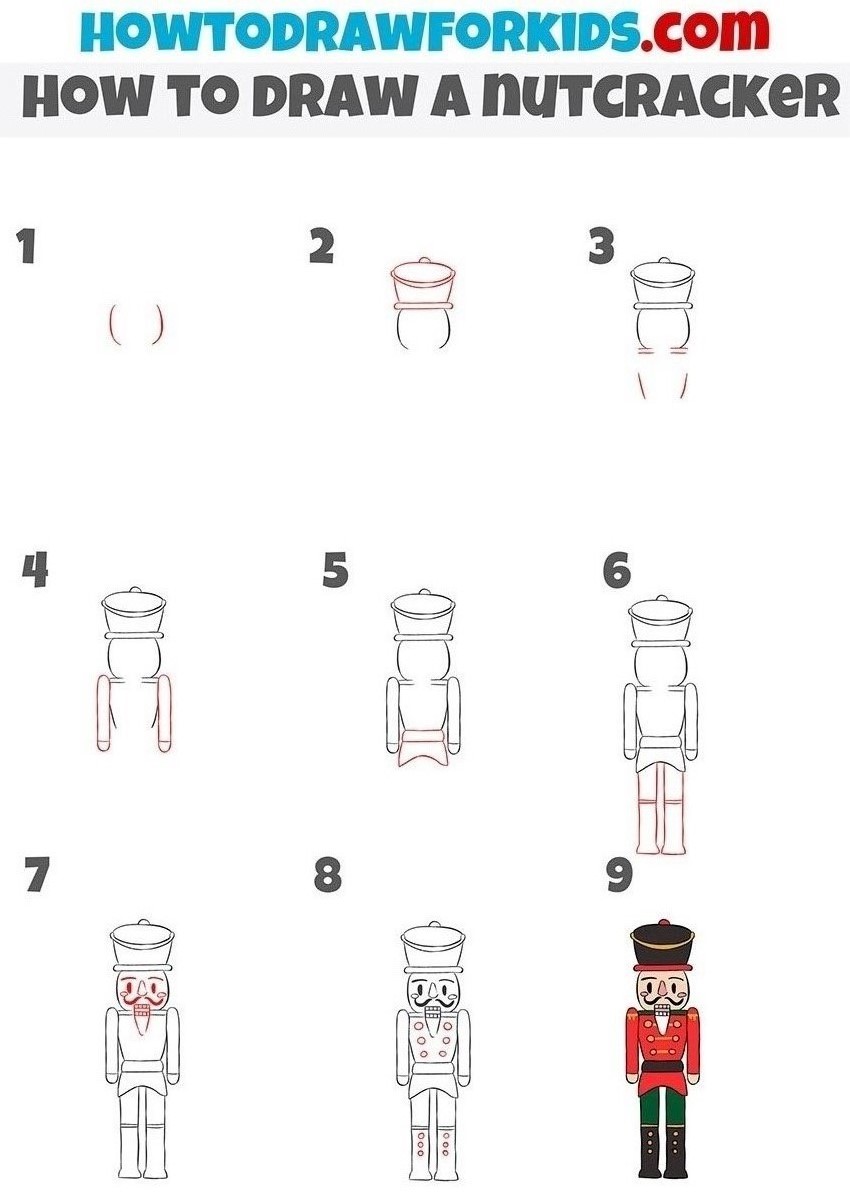 How to Draw a Nutcracker Easy Drawing Tutorial For Kids