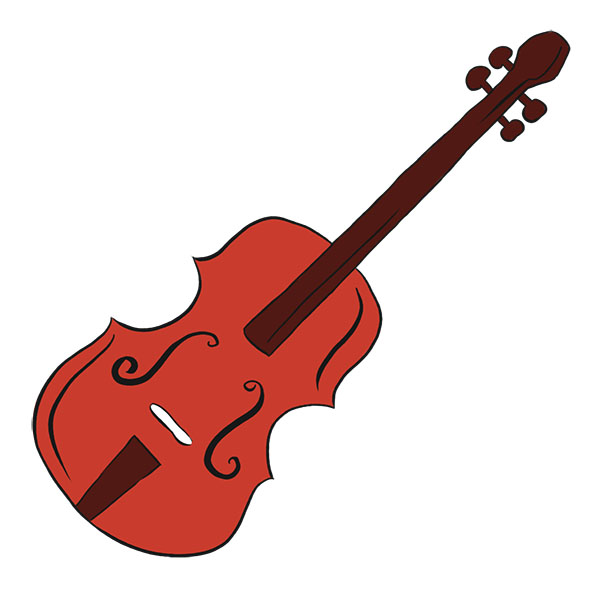 How to Draw a Violin Easy Drawing Tutorial For Kids