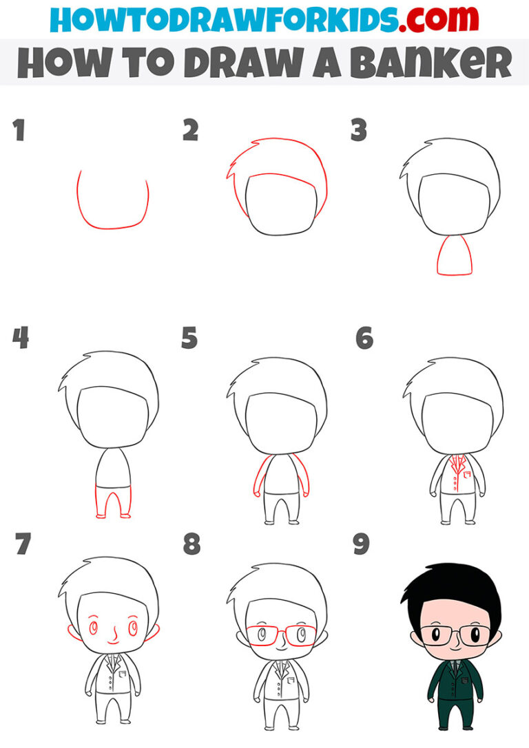 How to Draw a Banker Easy Drawing Tutorial For Kids