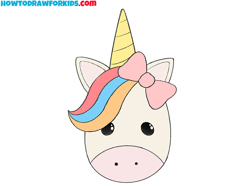 How to Draw a Unicorn Face Step by Step Easy Drawing Tutorial For Kids