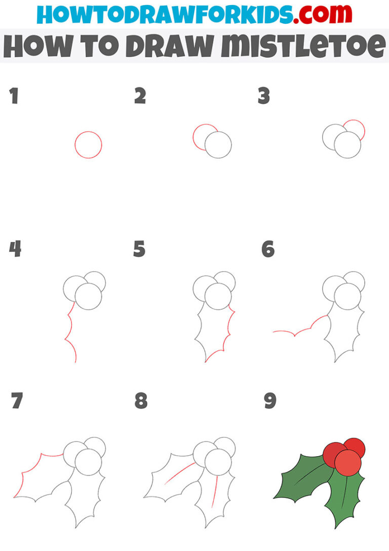 How to Draw Mistletoe Step by Step Easy Drawing Tutorial For Kids