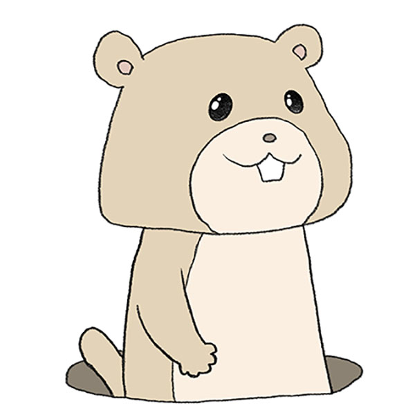 How to Draw a Groundhog Easy Drawing Tutorial For Kids