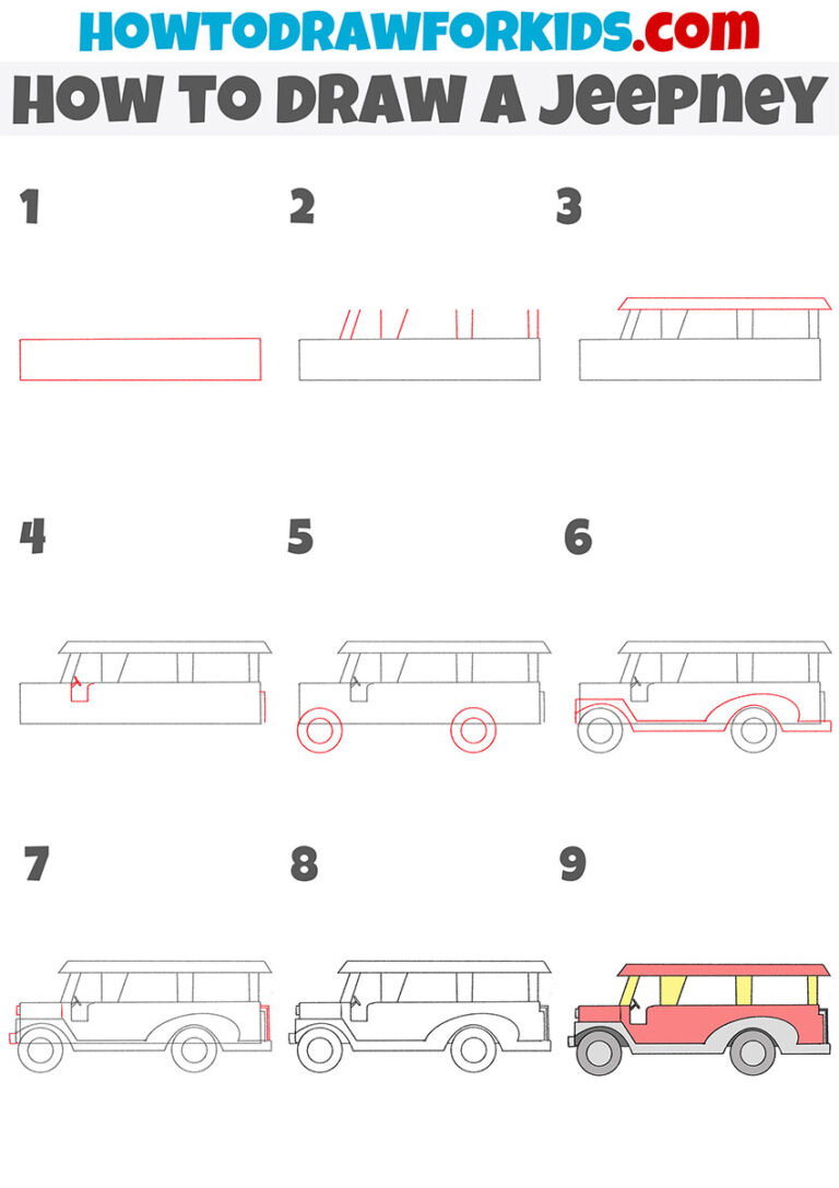 How to Draw a Jeepney Easy Drawing Tutorial For Kids
