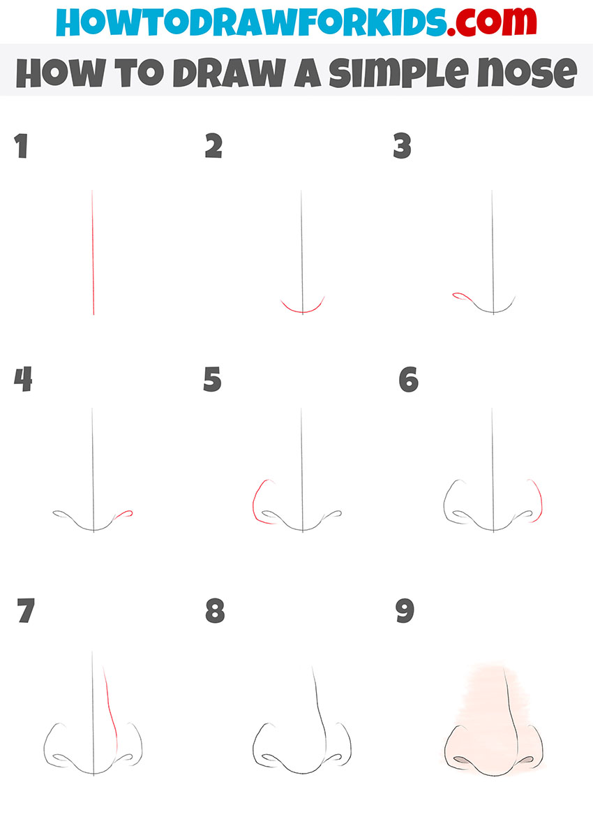 How to Draw a Simple Nose Easy Drawing Tutorial For Kids