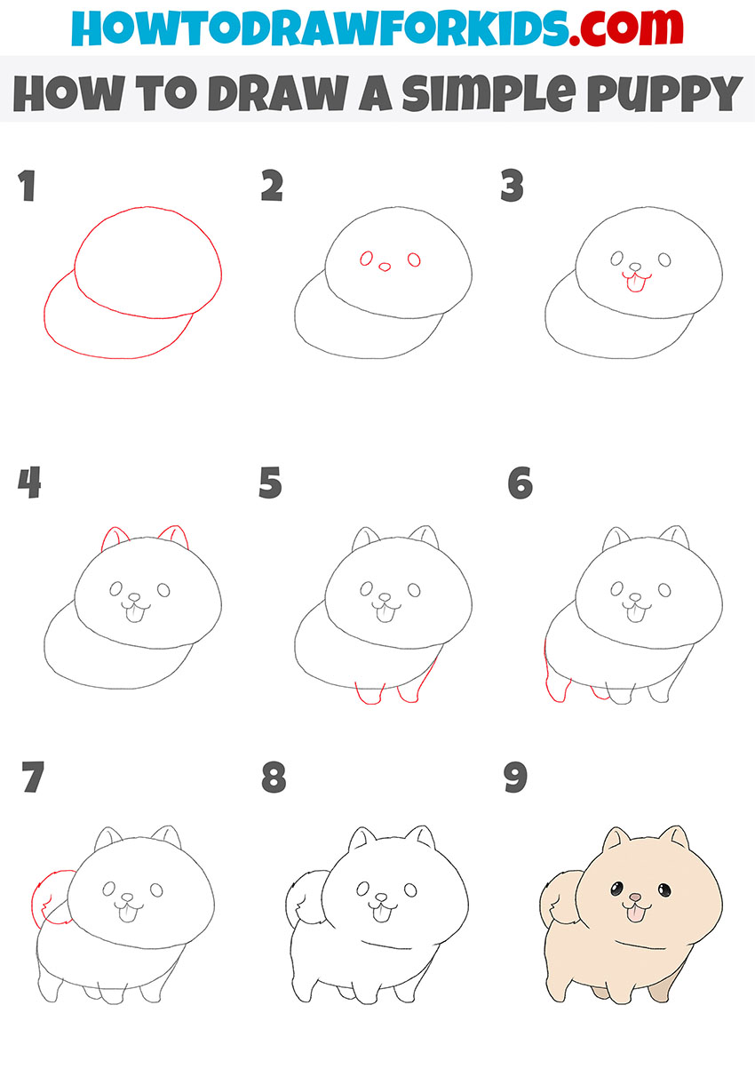How to Draw a Simple Puppy Easy Drawing Tutorial For Kids