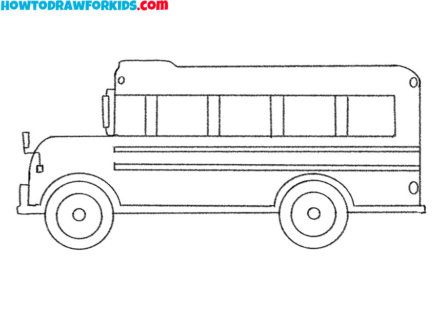 How to Draw a School Bus Step by Step Drawing Tutorial For Kids