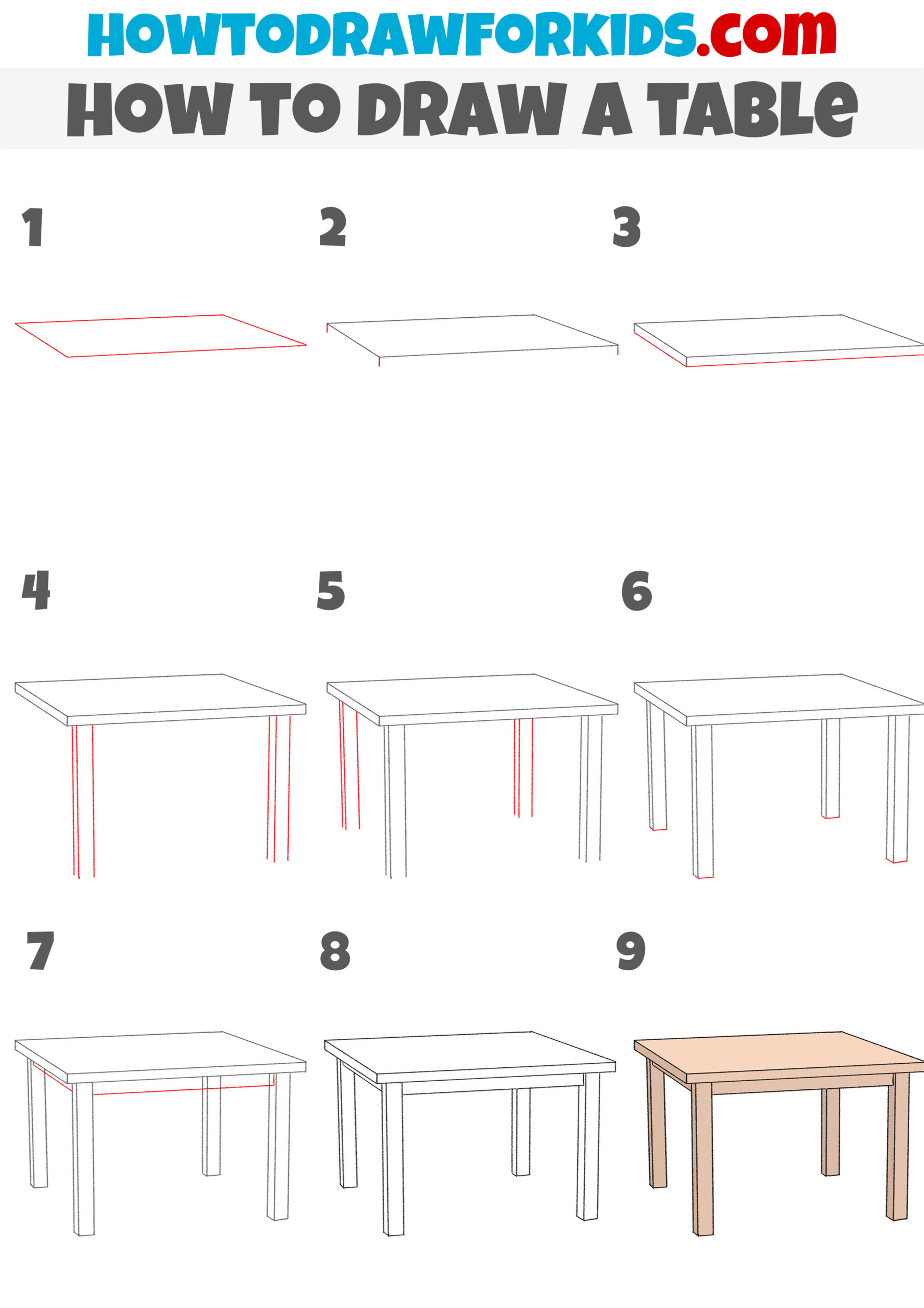 How to Draw a Table Easy Drawing Tutorial For Kids