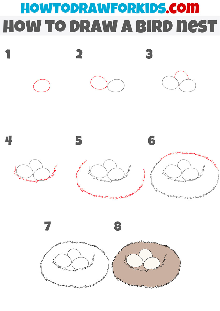 How to Draw a Bird Nest Easy Drawing Tutorial For Kids