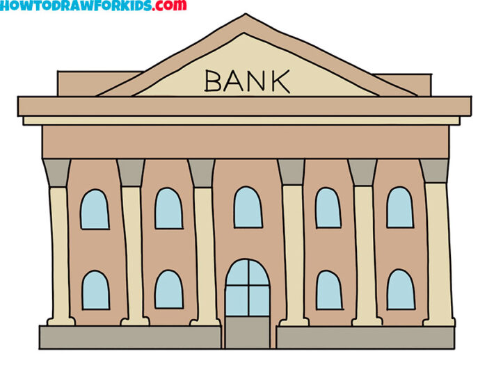 How to Draw a Bank Easy Drawing Tutorial For Kids