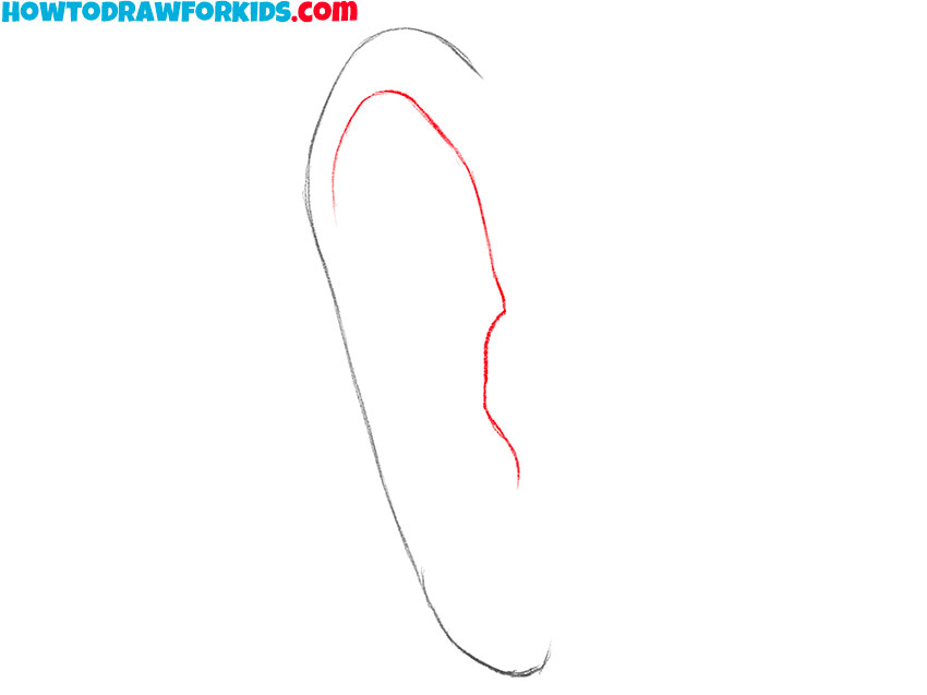 How to Draw an Ear from the Front Drawing Tutorial For Kids