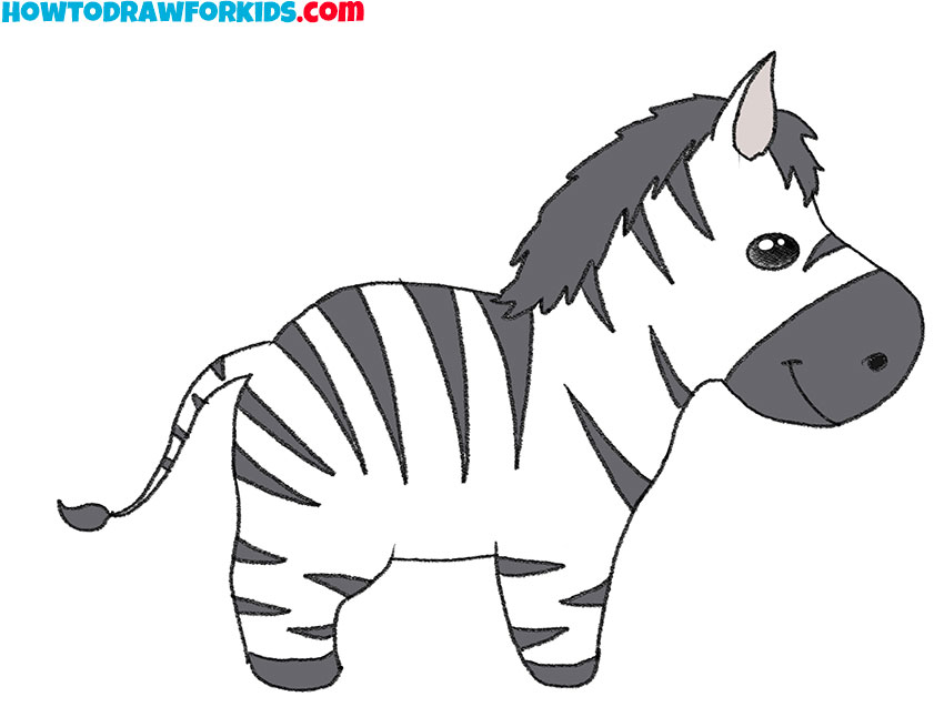 How to Draw a Cartoon Zebra Easy Drawing Tutorial For Kids