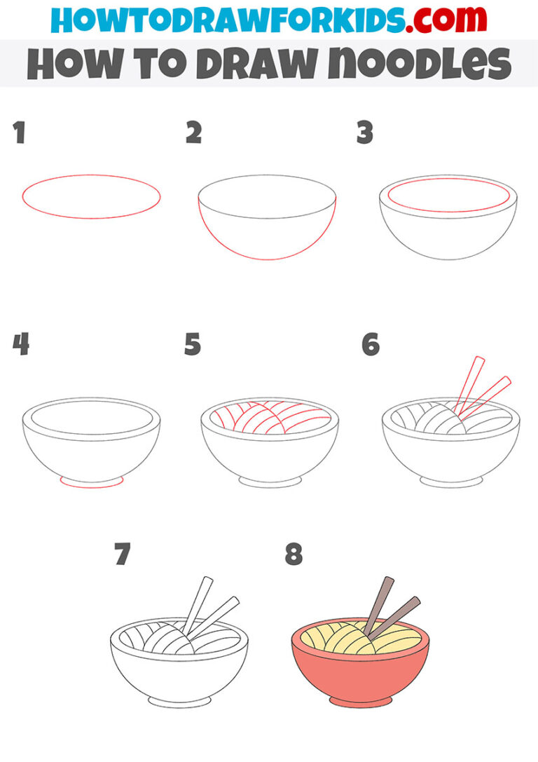 How to Draw Noodles Easy Drawing Tutorial For Kids