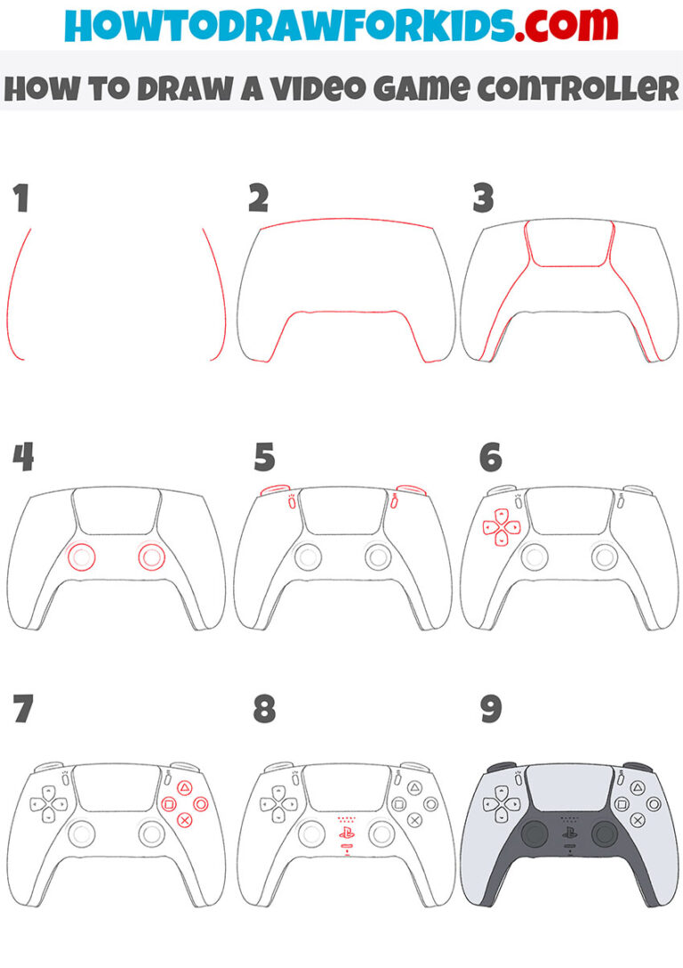 How to Draw a Video Game Controller Drawing Tutorial For Kids