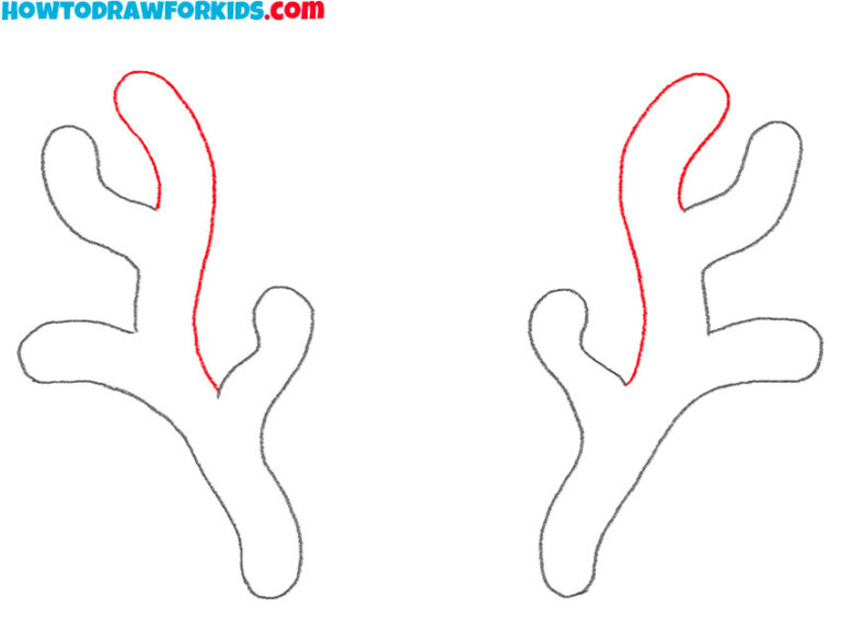 How to Draw Reindeer Antlers Easy Drawing Tutorial For Kids