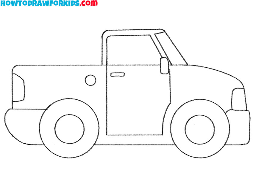 How to Draw a Pickup Truck Easy Drawing Tutorial For Kids
