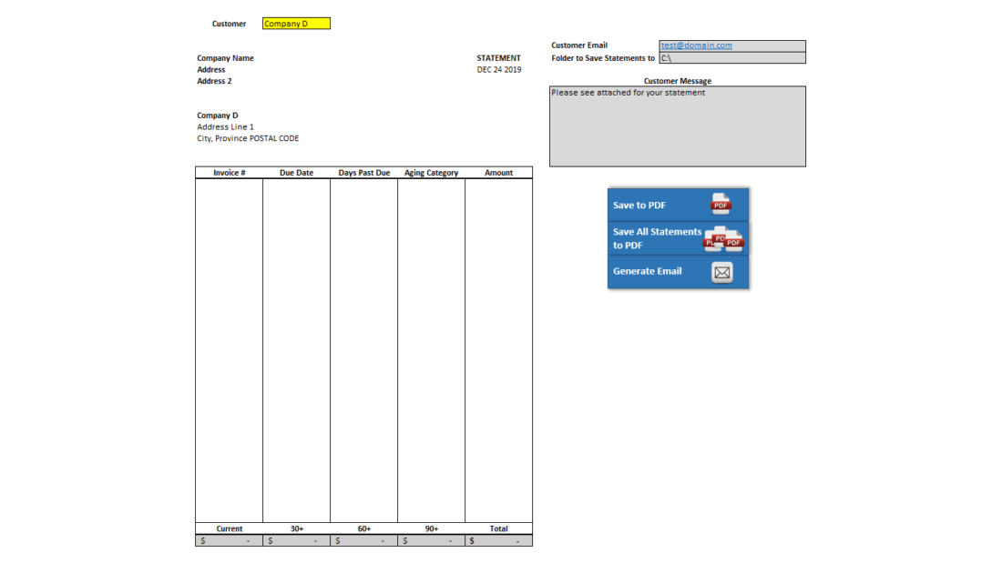 Accounts Receivable Statement Template Using VBA Accounts Receivable Statement Template Using VBA
