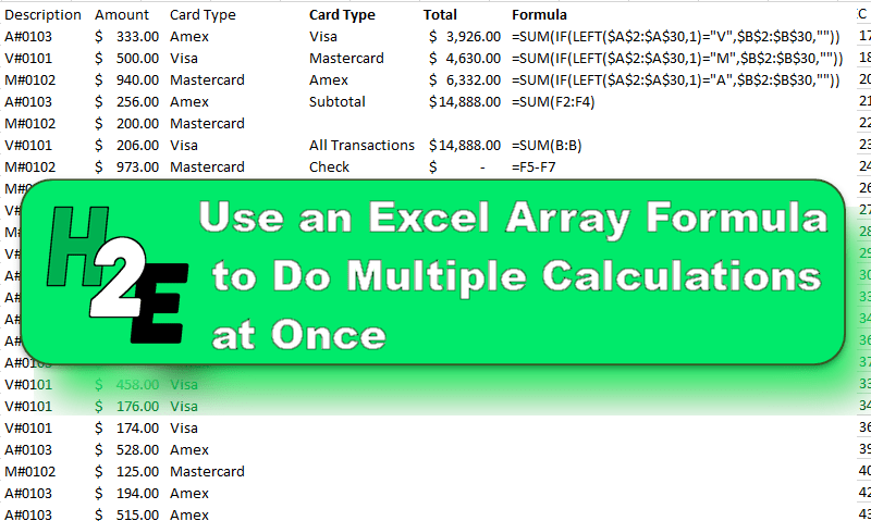 Use an Excel Array Formula to Do Multiple Calculations at Once