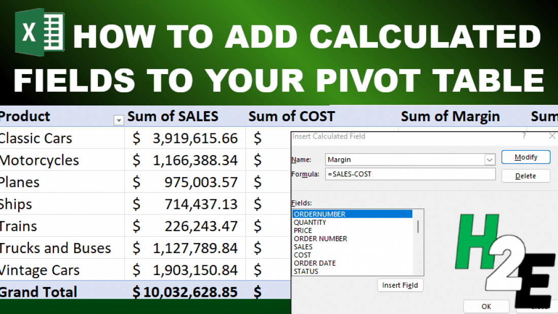 How to Add Calculated Fields to a Pivot Table
