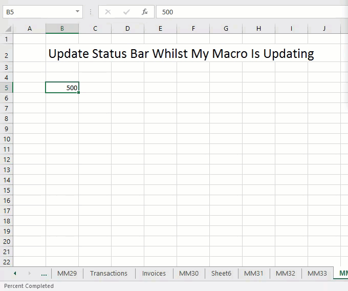 A Simple VBA Progress Bar. Easy Macro.