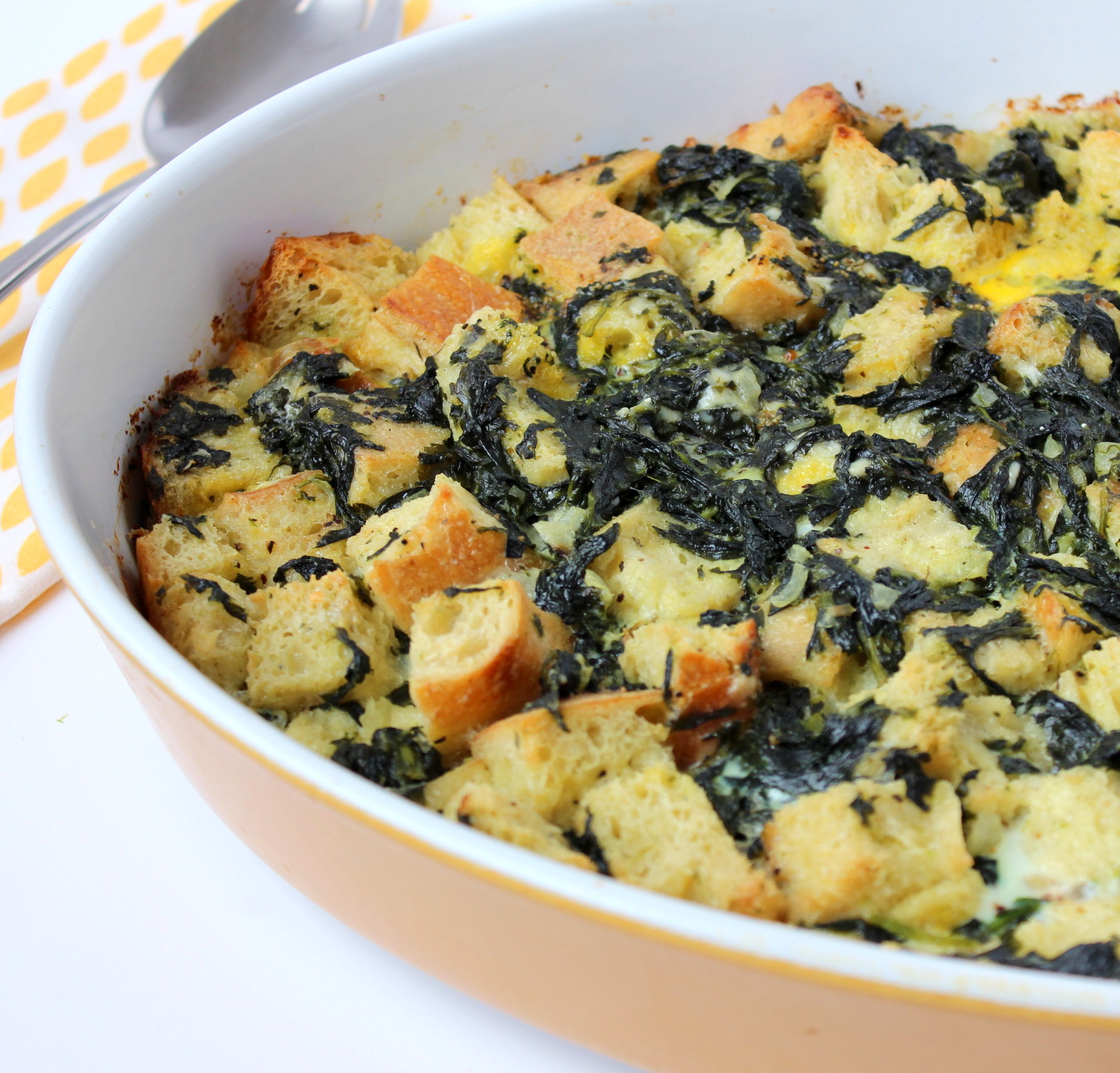 Fresh Spinach and Blue Cheese Bread Pudding How To Feed A Loon