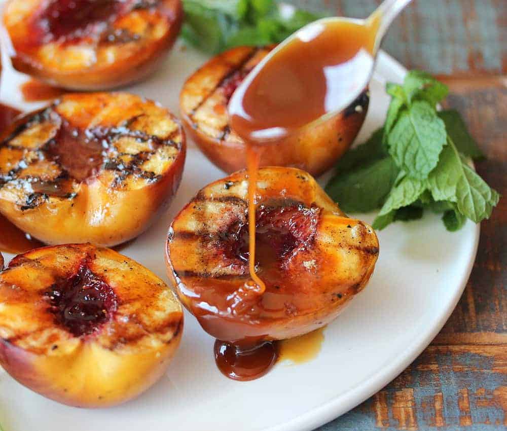 Grilled Peaches and Rum Caramel Sauce How To Feed A Loon