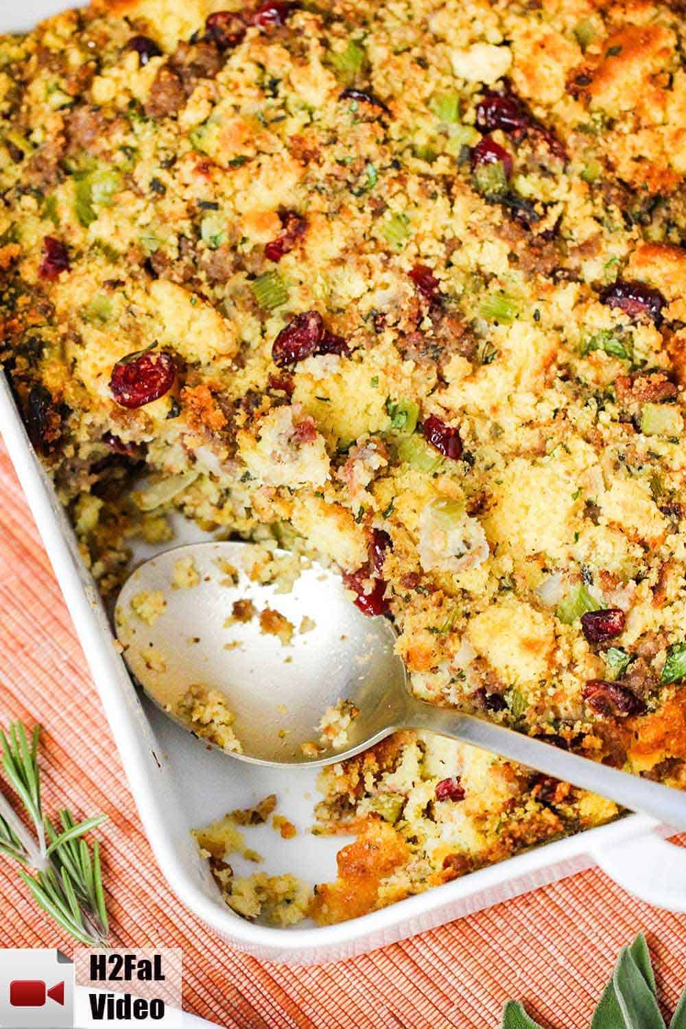 Cornbread Dressing with Sausage and Cranberries How To Feed A Loon