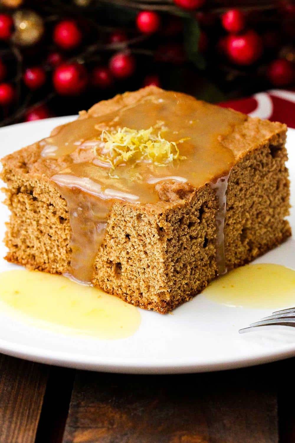 Christmas Gingerbread Cake with Lemon Sauce How To Feed A Loon