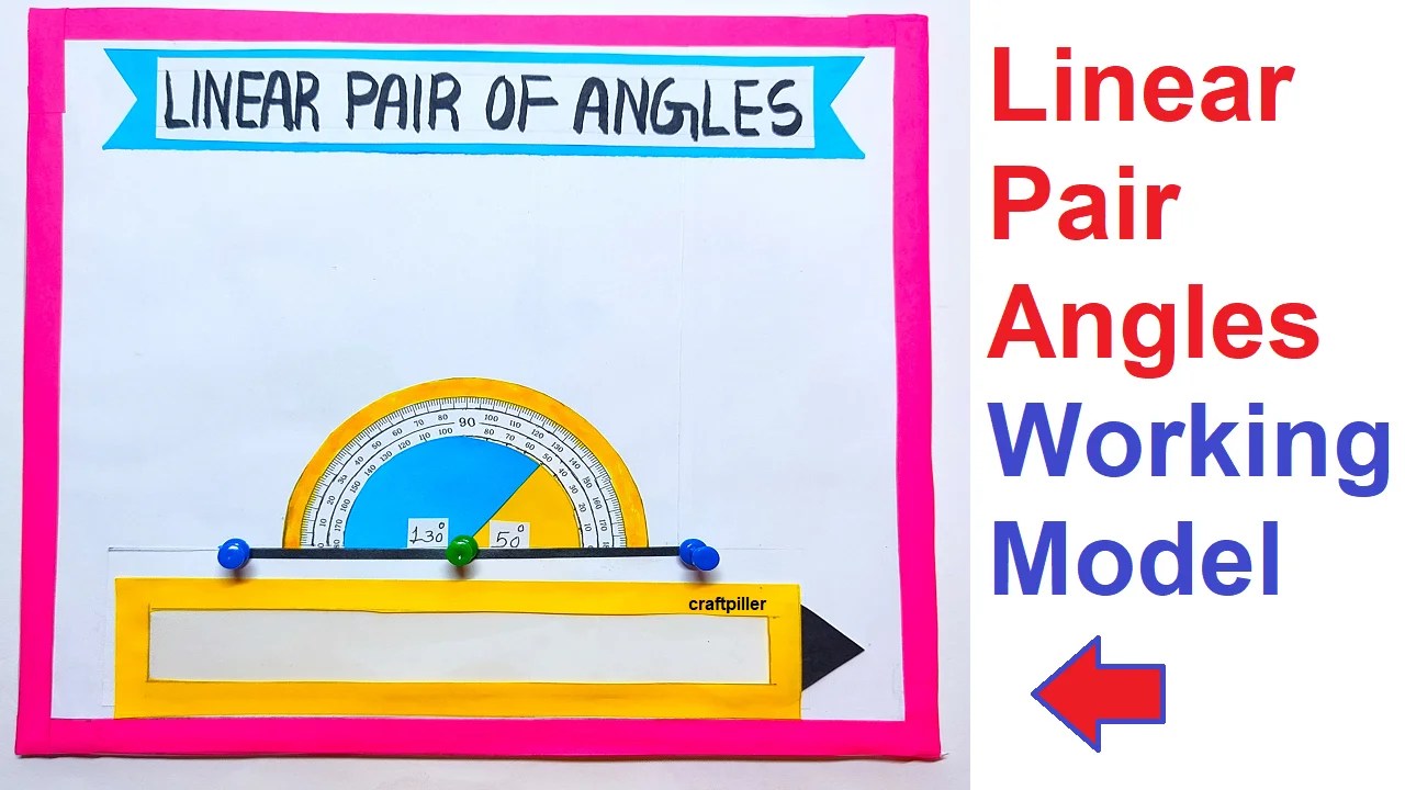 linear pair angles working model maths tlm project simple and easy