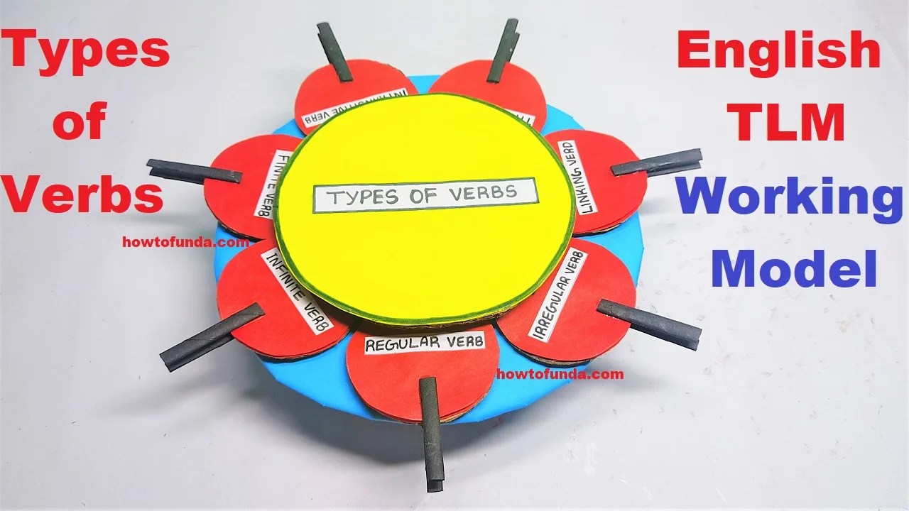 how to make types of verbs English working model for science project