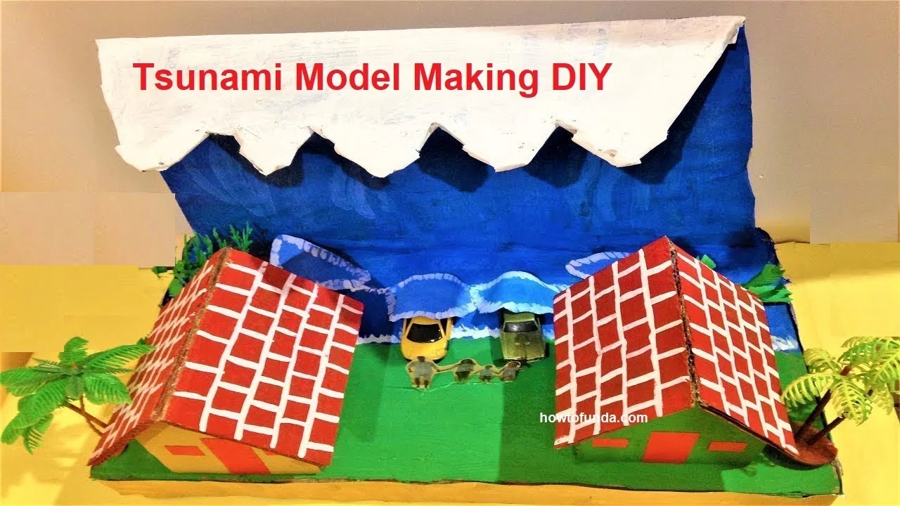 how to make 3D tsunami model (natural disaster) using cardboard