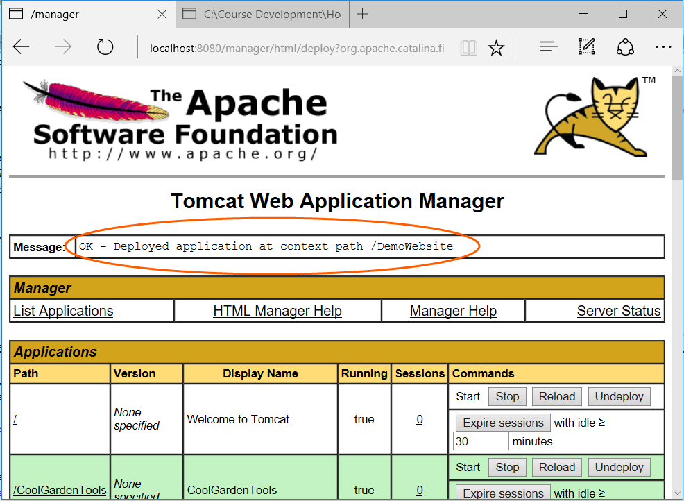 How to Deploy a Web Application Using the Apache Tomcat Manager