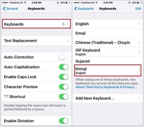 Allow Full Access Keyboard On iPhone and iPad From Settings