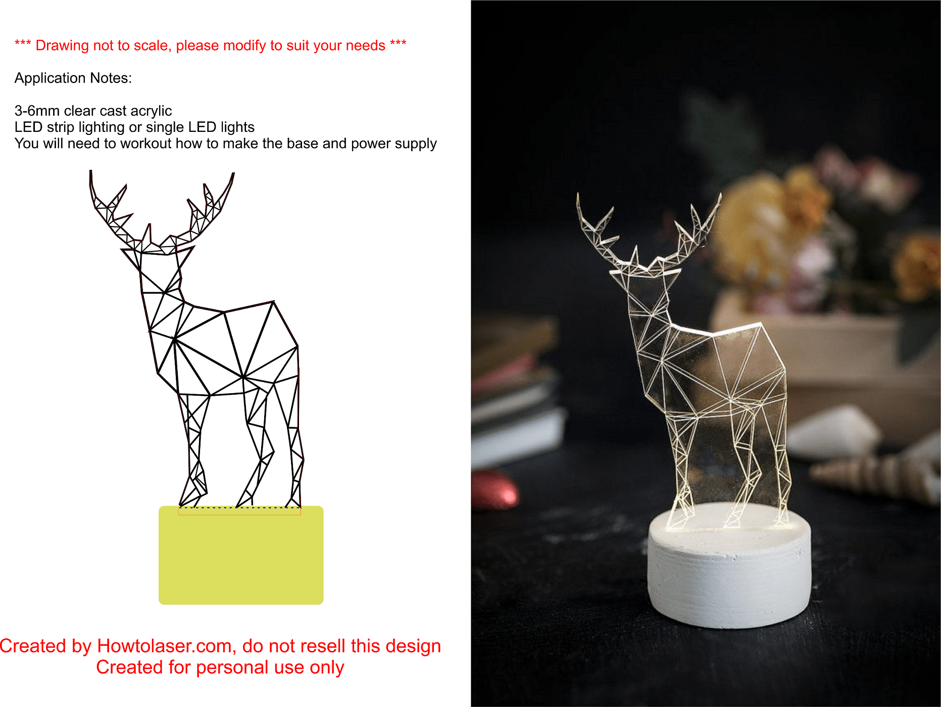 Deer Night Light How To Laser