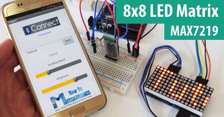 8x8 Led Matrix Max7219 Tutorial With Scrolling Text Android
