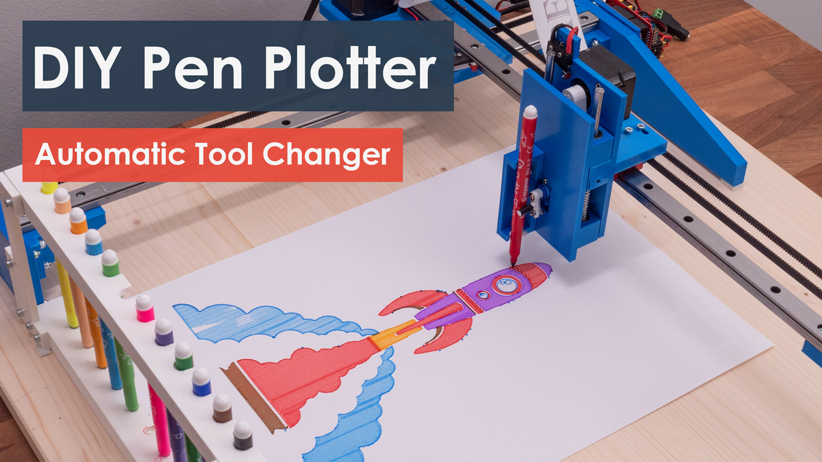 DIY Pen Plotter with Automatic Tool Changer CNC Drawing Machine