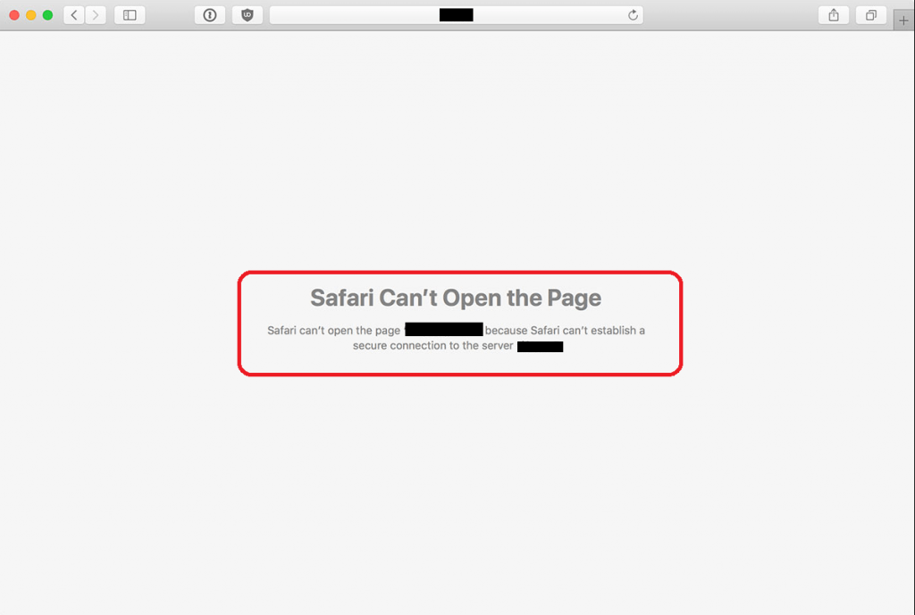 “Safari can't open the page" error fix