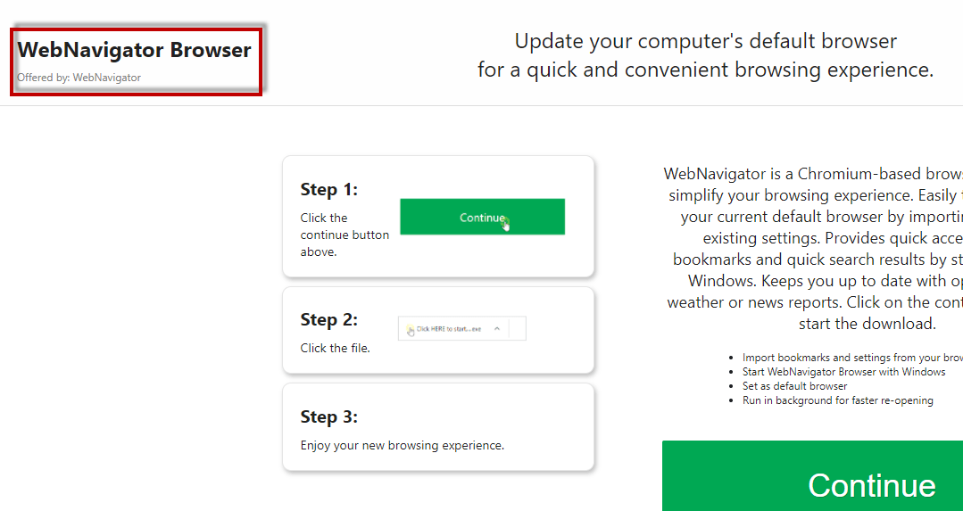 Web Navigator Browser Hijacker Virus Removal Guide