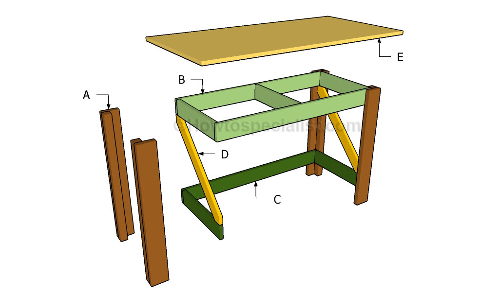 Simple desk plans HowToSpecialist How to Build, Step by Step DIY Plans