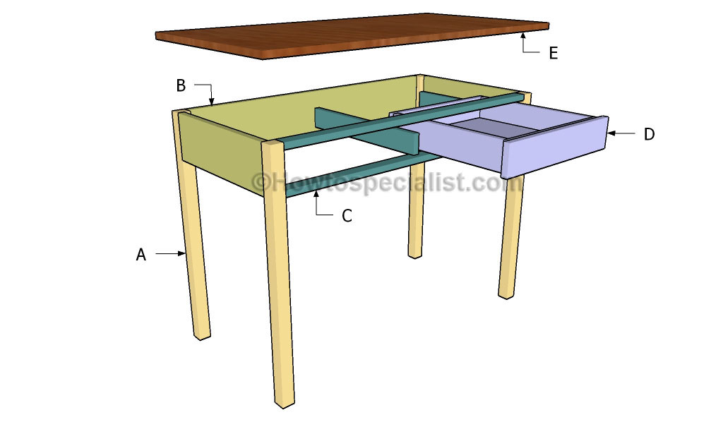 Computer desk plans HowToSpecialist How to Build, Step