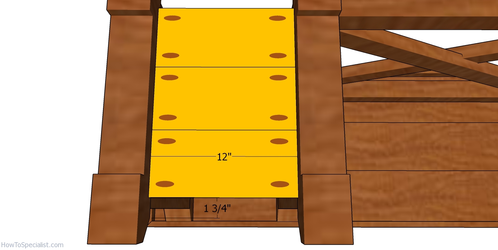 Fitting the lower shelf slats HowToSpecialist How to Build, Step by