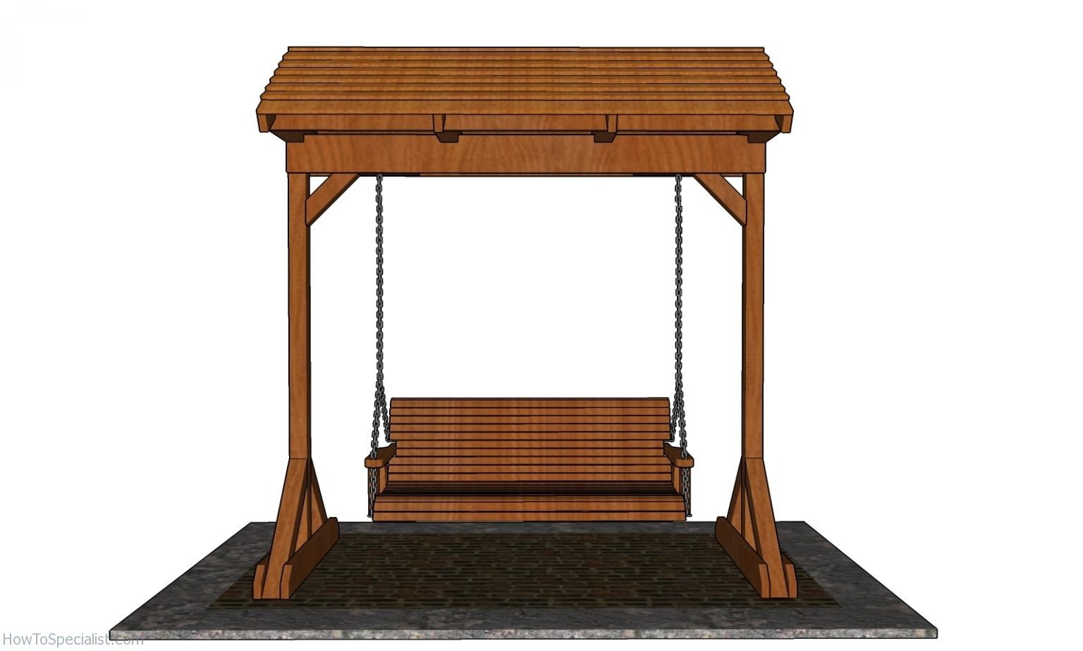 Porch Swing Frame with Roof Free DIY Plans HowToSpecialist How to