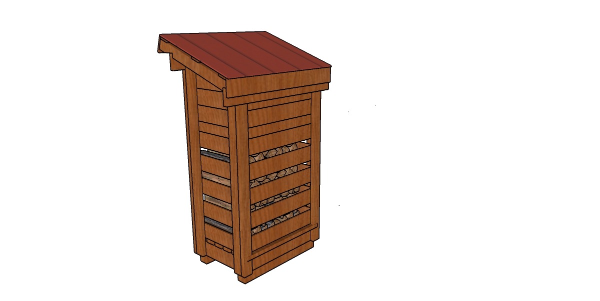 2×3 firewood shed back view HowToSpecialist How to