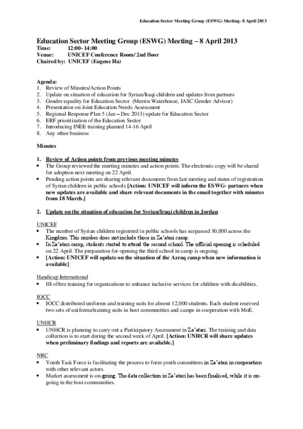 Training Committee Meeting Minutes Template • Invitation Template Ideas