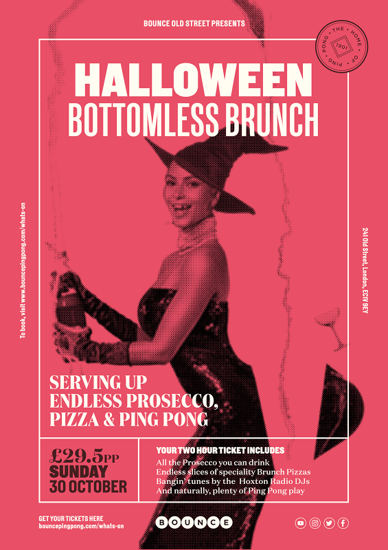 Halloween Bottomless Brunch at Bounce Shoreditch Hoxton Radio