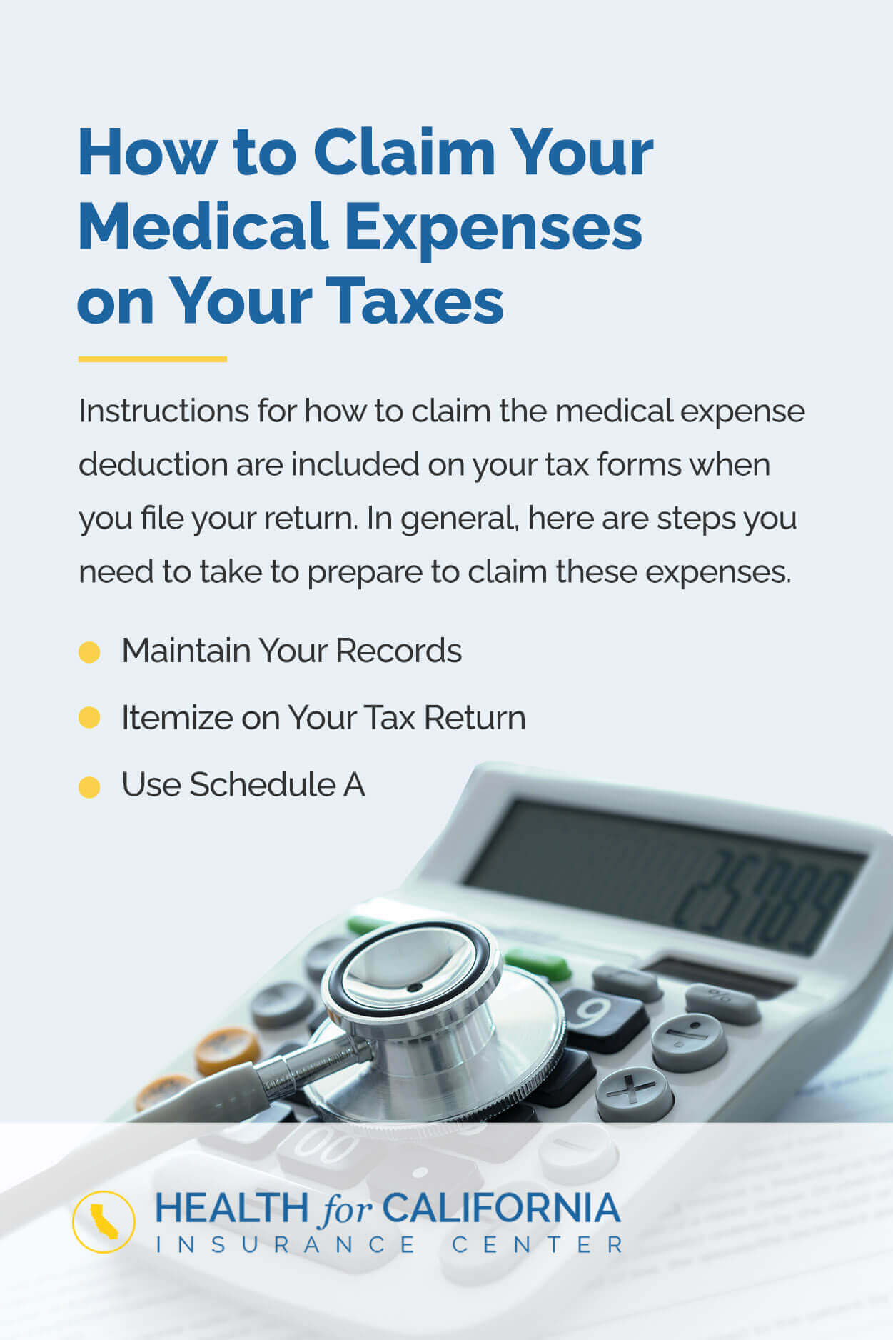 Claim Medical Expenses on Your Taxes Health for CA