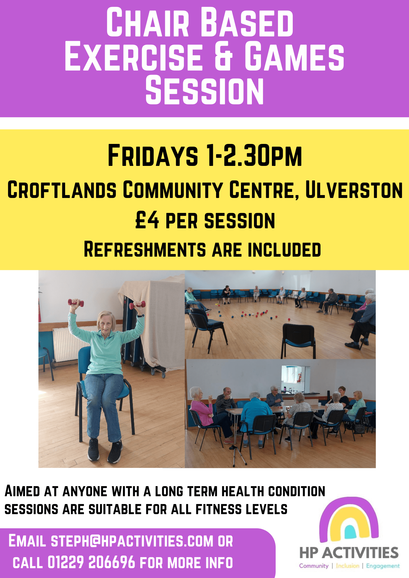 Chair Based Exercise and Games Session in Ulverston Book now!