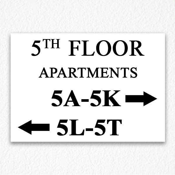 Floor Number and Apartment Directional Sign HPD Signs NYC