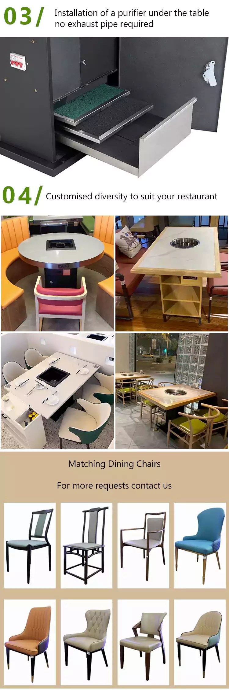 Restaurant commercial smokeless hot pot table for sale HPOTT